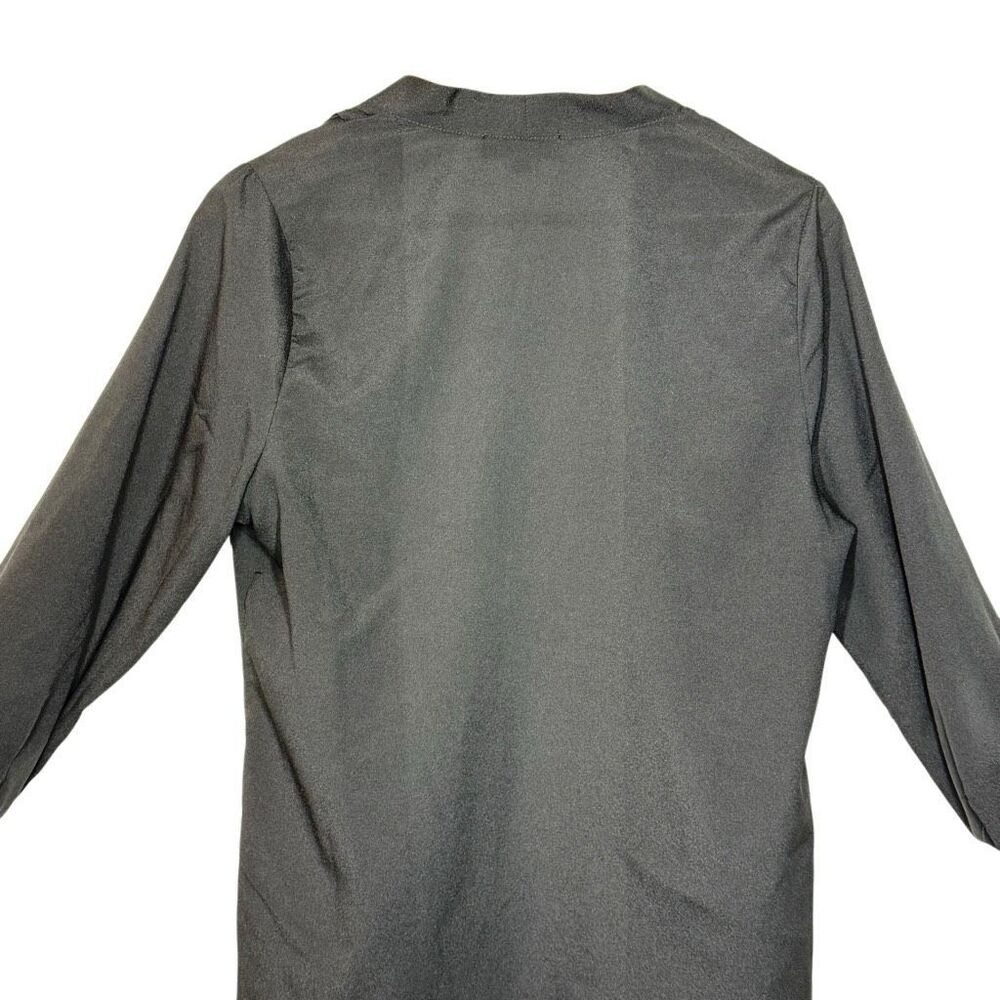 Iris Basic Black Long Sleeve Button Up Blouse Top… - image 5